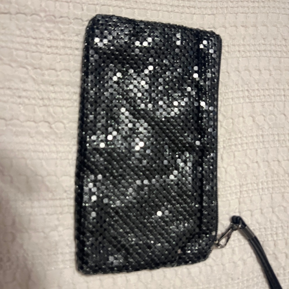 New York & Company Black Sequin Wristlet